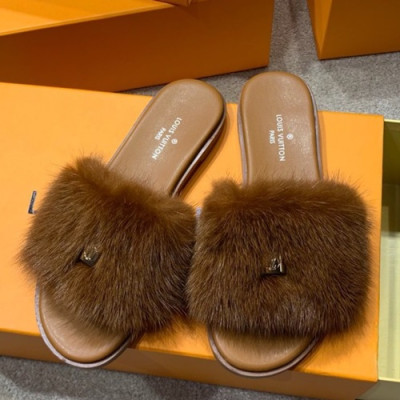 Louis Vuitton 2019 Ladies Mink Fur Slipper - 루이비통 2019 여성용 밍크퍼 슬리퍼 LOUS0182,Size(225 - 250).브라운