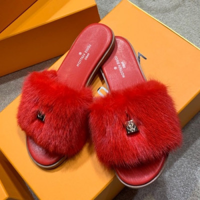Louis Vuitton 2019 Ladies Mink Fur Slipper - 루이비통 2019 여성용 밍크퍼 슬리퍼 LOUS0184,Size(225 - 250).레드