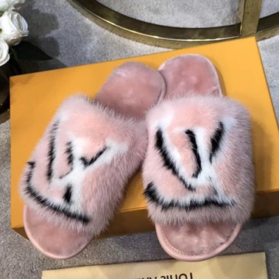 Louis Vuitton 2019 Ladies Mink Fur Slipper - 루이비통 2019 여성용 밍크퍼 슬리퍼 LOUS0187,Size(225 - 260).핑크