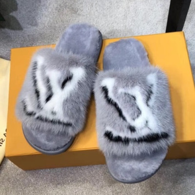 Louis Vuitton 2019 Ladies Mink Fur Slipper - 루이비통 2019 여성용 밍크퍼 슬리퍼 LOUS0188,Size(225 - 260).그레이