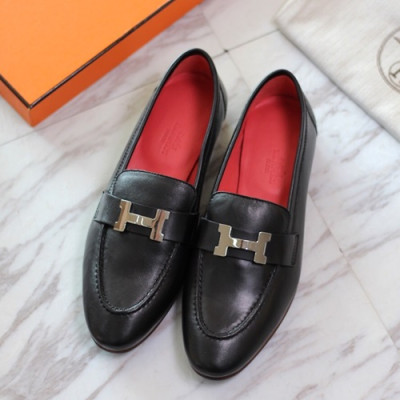 Hermes 2019 Ladies Leather Loafer- 에르메스 2019 여성용 레더 로퍼 HERS0157,Size(225 - 245).블랙