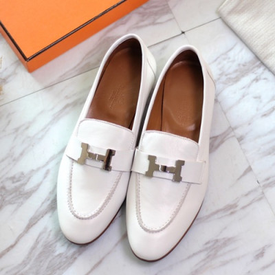 Hermes 2019 Ladies Leather Loafer- 에르메스 2019 여성용 레더 로퍼 HERS0158,Size(225 - 245).화이트