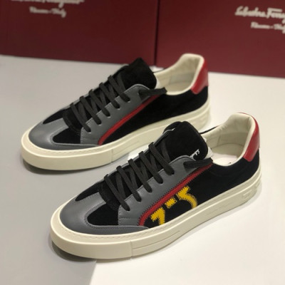 Ferragamo 2019 Mens Leather Sneakers - 페라가모 2019 남성용 레더 스니커즈, FGMS0050,Size(245 - 265).블랙