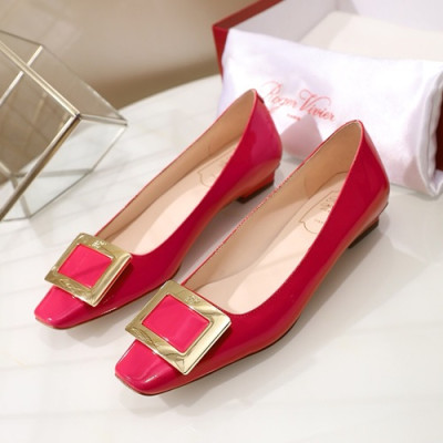 Roger Vivier 2019 Ladies Leather Flat Shoes - 로저비비에 2019 여성용 레더 플랫슈즈 RVS0066.Size(225 - 250),핫핑크