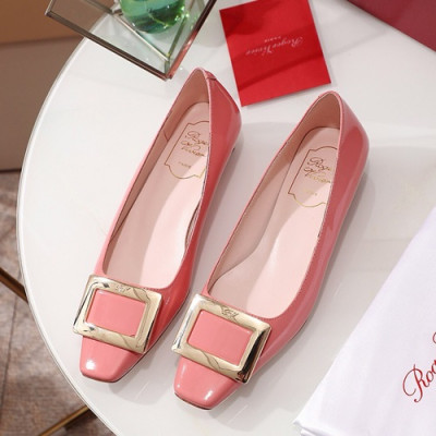 Roger Vivier 2019 Ladies Leather Flat Shoes - 로저비비에 2019 여성용 레더 플랫슈즈 RVS0072.Size(225 - 250),핑크