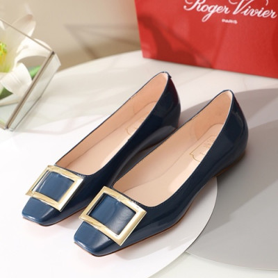 Roger Vivier 2019 Ladies Leather Flat Shoes - 로저비비에 2019 여성용 레더 플랫슈즈 RVS0075.Size(225 - 250),네이비