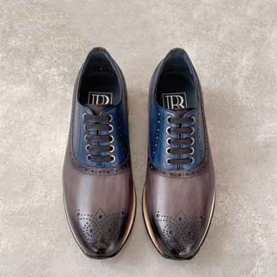 Balmain 2019 Mens Leather Sneakers - 발망 2019 남성용 레더 스니커즈 BALMS0009,Size(245 - 265),블루+그레이