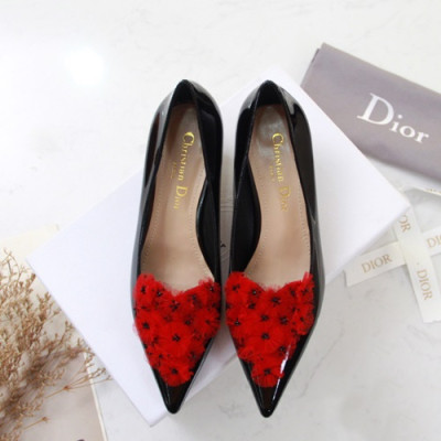 Dior 2019 Ladies Leather Pumps Middle Heel - 디올 2019 여성용 레더 펌프스 미들힐 DIOS0075,Size(225 - 250).블랙