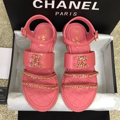 Chanel 2019 Ladies Leather Sandal - 샤넬 2019 여성용 레더 샌들 CHAS0295.Size(225 - 250).핑크
