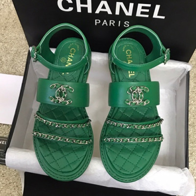 Chanel 2019 Ladies Leather Sandal - 샤넬 2019 여성용 레더 샌들 CHAS0296.Size(225 - 250).그린