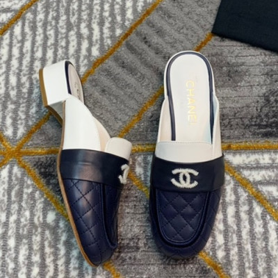 Chanel 2019 Ladies Leather Bloafer - 샤넬 2019 여성용 레더 블로퍼 CHAS0302.Size(225 - 250).네이비+화이트