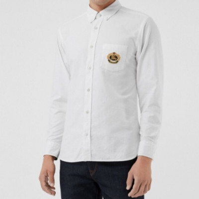 Burberry 2019 Mens Logo Slim Fit Cotton shirt - 버버리 2019 남성 로고 슬림핏 코튼 셔츠 Bur0877x.Size(m - 3xl).화이트