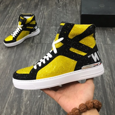 Philipp plein 2019 Mens Leather Sneakers  - 필립플레인 2019 남성용 레더 스니커즈 PPS0009,Size(240 - 275).옐로우