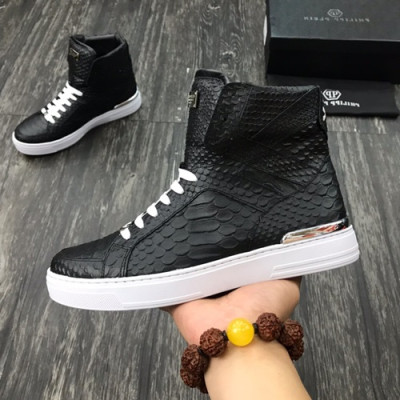 Philipp plein 2019 Mens Leather Sneakers  - 필립플레인 2019 남성용 레더 스니커즈 PPS0013,Size(240 - 275).블랙