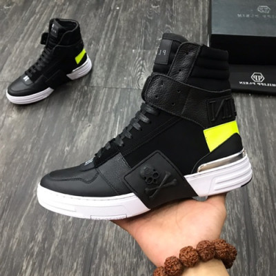 Philipp plein 2019 Mens Leather Sneakers  - 필립플레인 2019 남성용 레더 스니커즈 PPS0020,Size(240 - 275).블랙