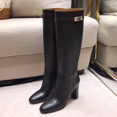 Hermes  2019 Ladies Leather High Heel Boots - 에르메스 2019 여성용 레더 하이힐 부츠 HERS0210,Size(225-250),블랙