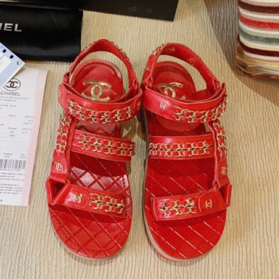 Chanel 2019 Ladies Leather Sandal - 샤넬 2019 여성용 레더 샌들 CHAS0304.Size(225 - 250).레드