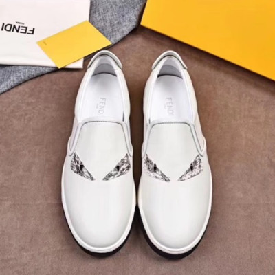 Fendi 2019 Mens Leather Slip-on - 펜디 2019 남성용 레더 슬립온 FENS0070.Size,(245 - 275),화이트