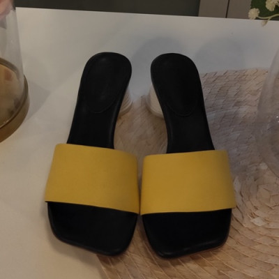 Maison Margiela 2019 Ladies Leather Middle Heel Slipper - 메종 마르지엘라 2019 여성용 레더 미들힐 슬리퍼 MMS0017,Size(225-250),옐로우