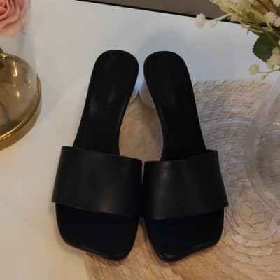 Maison Margiela 2019 Ladies Leather Middle Heel Slipper - 메종 마르지엘라 2019 여성용 레더 미들힐 슬리퍼 MMS0019,Size(225-250),블랙