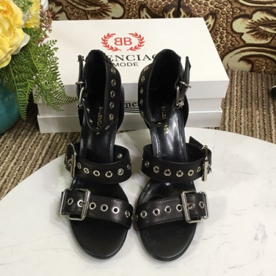 Balenciaga 2019 Ladies Leather High Heel Sandal - 발렌시아가 2019 여성용 레더 하이힐 샌들  BALS0034.Size(225 - 245).블랙