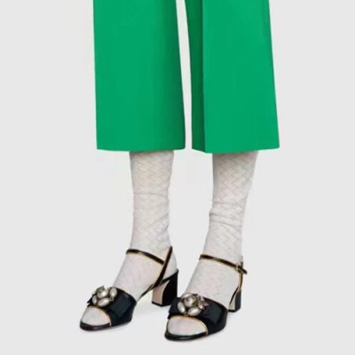 Gucci 2019 Ladies Leather High Heel Sandal - 구찌 2019 여성용 레더 하이힐 샌들, GUCS0238.Size(225 -  250).블랙
