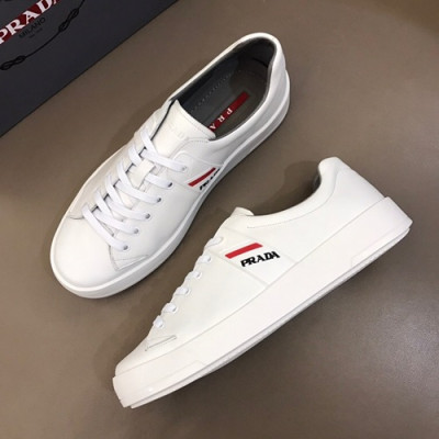 Prada 2019 Mens Leather Sneakers - 프라다 2019 남성용 레더 스니커즈 PRAS0121,Size(240 - 265).화이트
