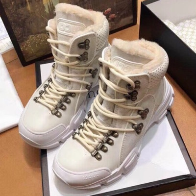 Gucci 2019 Ladies Leather & Wool Sneakers Boots - 구찌 2019 여성용 레더 &  울 스니커즈 부츠 GUCS0247,Size(225-250),화이트