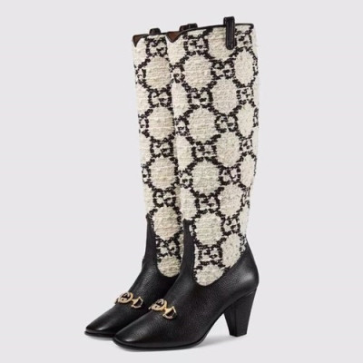 Gucci 2019 Ladies Middle Heel Boots - 구찌 2019 여성용 미들힐 부츠 GUCS0252,Size(225-250),블랙+화이트