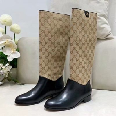 Gucci 2019 Ladies  Leather Boots - 구찌 2019 여성용 레더 부츠 GUCS0256,Size(225-250),블랙+베이지
