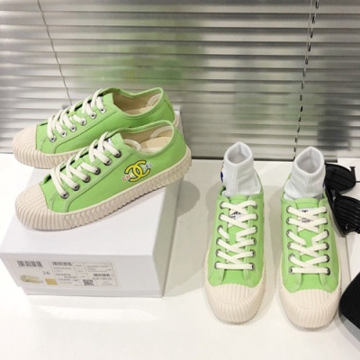 Chanel 2019 Ladies Canvas Sneakers - 샤넬 2019 여성용 캔버스 스니커즈 CHAS0331.Size(225 - 245).라이트그린