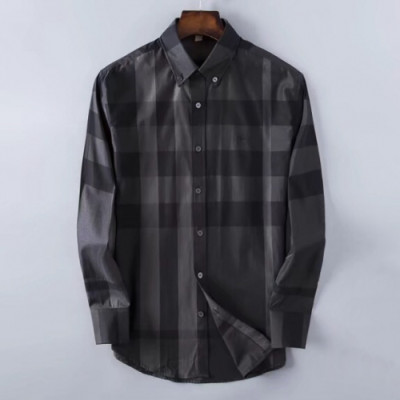 Burberry 2019 Mens Vintage Logo Slim Fit Cotton shirt - 버버리 2019 남성 빈티지 로고 슬림핏 코튼 셔츠 Bur0932x.Size(s - 3xl).블랙