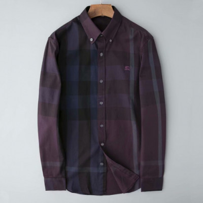 Burberry 2019 Mens Vintage Logo Slim Fit Cotton shirt - 버버리 2019 남성 빈티지 로고 슬림핏 코튼 셔츠 Bur0933x.Size(s - 3xl).퍼플