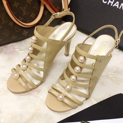 Chanel 2019 Ladies High Heel Sandal - 샤넬 2019 여성용 하이힐 샌들 CHAS0336.Size(225 - 245).베이지