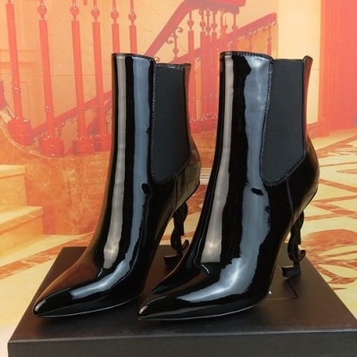 Saint Laurent 2019 Ladies Leather High Heel Boots - 입생로랑 2019 여성용 레더 하이힐 부츠,SLS0051.Size(225 - 250).블랙