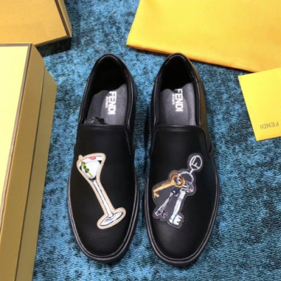 Fendi 2019 Mens Leather Slip-on - 펜디 2019 남성용 레더 슬립온 FENS0089.Size,(240 - 270),블랙