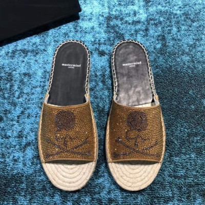 Master Mind Japan 2019 Mens Leather Slipper - 마스터마인드 재팬 2019 남성용 레더 슬리퍼 MMJS0006.Size(240 - 270).옐로우골드