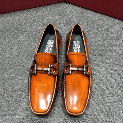 Ferragamo 2019 Mens Leather Loafer - 페라가모 2019 남성용 레더 로퍼 FGMS0067,Size(245 - 265).오렌지브라운