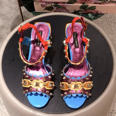 Dolce&Gabbana  2019 Ladies Middle Heel Sandal - 돌체앤가바나 2019 여성용 미들힐 샌들, DGS0050.Size(225 -  250).블루+퍼플