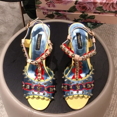 Dolce&Gabbana  2019 Ladies Middle Heel Sandal - 돌체앤가바나 2019 여성용 미들힐 샌들, DGS0051.Size(225 -  250).옐로우+블루