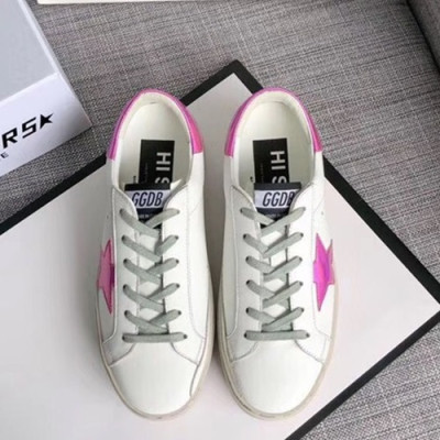 Golden Goose 2019 Ladies Leather Sneakers - 골든구스 2019 여성용 레더 스니커즈,GGDBS0012.Size (225 - 250).화이트+핑크