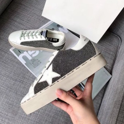 Golden Goose 2019 Ladies Leather Sneakers - 골든구스 2019 여성용 레더 스니커즈,GGDBS0020.Size (225 - 250).다크그레이