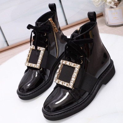 Roger Vivier 2019 Ladies Leather Boots - 로저비비에 2019 여성용 레더 부츠,RVS0086.Size(225 - 245).블랙
