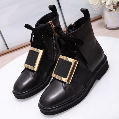 Roger Vivier 2019 Ladies Leather Boots - 로저비비에 2019 여성용 레더 부츠,RVS0089.Size(225 - 245).블랙