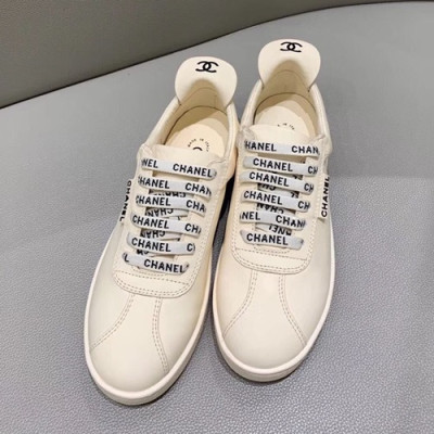 Chanel 2019 Mm / Wm Leather Sneakers - 샤넬 2019 남여공용 레더 스니커즈 CHAS0340.Size(225 - 275).아이보리베이지
