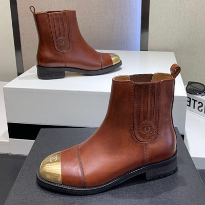 Chanel 2019 Ladies Leather Boots - 샤넬 2019 여성용 레더 부츠 CHAS0348,Size(225-250),브라운