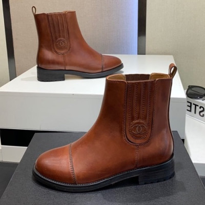 Chanel 2019 Ladies Leather Boots - 샤넬 2019 여성용 레더 부츠 CHAS0350,Size(225-250),브라운