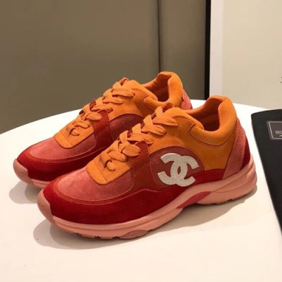 Chanel 2019 Mm / Wm Suede Running Shoes - 샤넬 2019 남여공용 스웨이드 런닝슈즈 CHAS0355.Size(225 - 275).오렌지레드