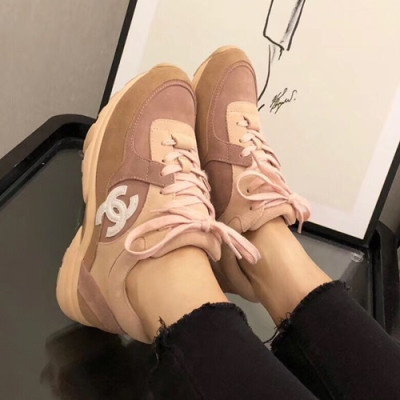 Chanel 2019 Mm / Wm Suede Running Shoes - 샤넬 2019 남여공용 스웨이드 런닝슈즈 CHAS0356.Size(225 - 275).베이지핑크