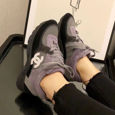 Chanel 2019 Mm / Wm Suede Running Shoes - 샤넬 2019 남여공용 스웨이드 런닝슈즈 CHAS0357.Size(225 - 275).블랙그레이